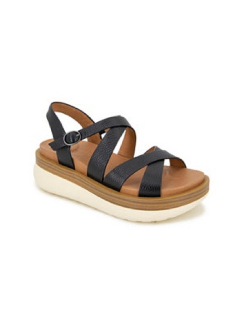 Gentle Souls Kenneth Cole Rehba Black Leather Platform Wedge Sandals 10